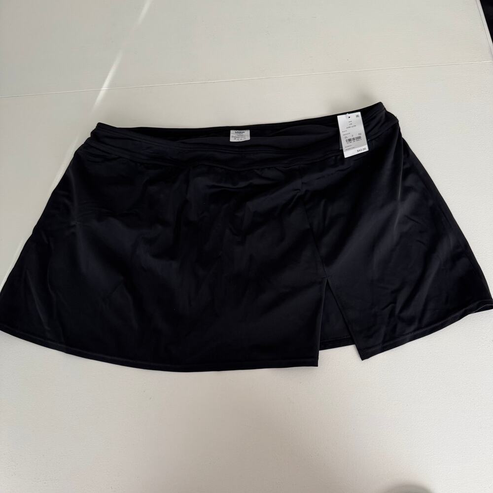 Lands' End Women's Swim Skort NWT Black Size XXL 20W-22W $42 MSRP